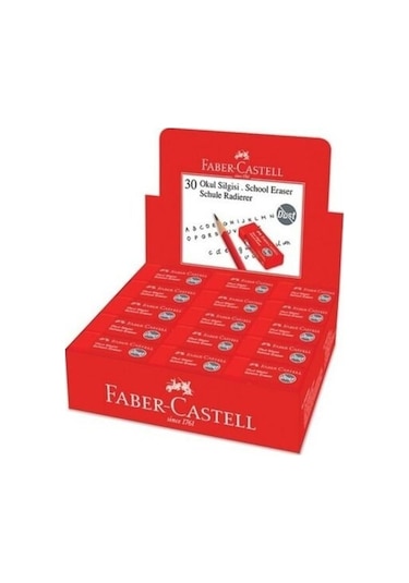 Faber Castell Kırmızı Okul Silgisi 30'Lu Kutu N11.2191