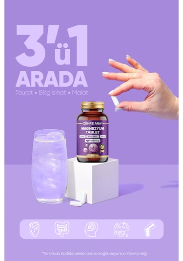 Zühre Ana Magnezyum Bisglisinat Taurat Malat 60 Tablet