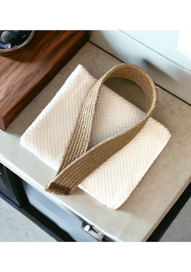 Hasır Banyo Havlu Askılığı, Havluluk, Havlu Asacağı, Askılık, Banyo Düzenleyici Kahverengi