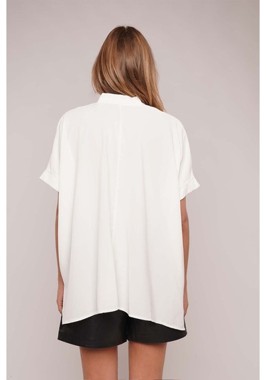 Gabria Hakim Yaka Bluz Ekru