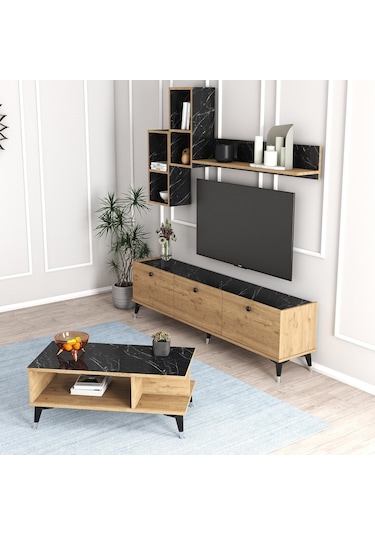 Moxen Mts2 Mira Duvar Raflı Tv Ünitesi Ve Orta Sehpa