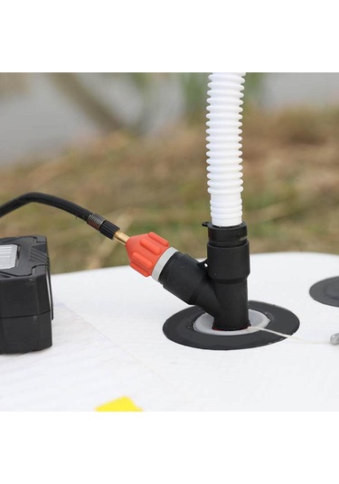 Şişme Bot Hava Valfi Adaptörü Çift Kafa Hava Pompası Adaptör Konnektörü Mavi