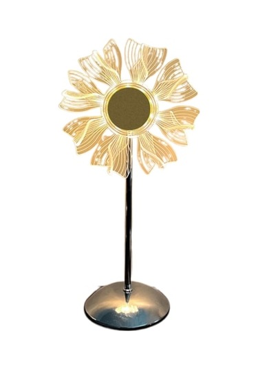 Didadodo Yaratıcı Ayçiçeği Masa Lambası-yel Değirmen, Elegant Yatak Odası Atmosferi Gümüş