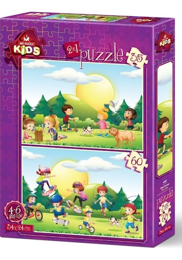 Art Kids 35+60 Parça Oyun Zamanı 2'Li Çocuk Puzzle