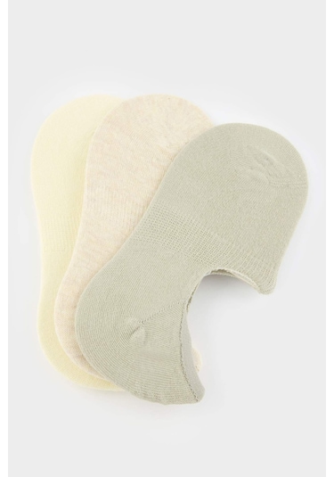 Defacto Kadın Görünmez 3lü Pamuklu Babet Çorap T6922aznsyl73 Sarı