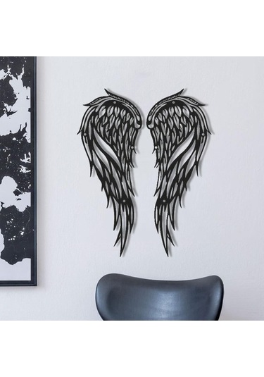 Opulentliving Modern Melek Kanadı Çifti, El Sanatları Vintage Stil, 30x13cm Duvar Süsü 30x13cm