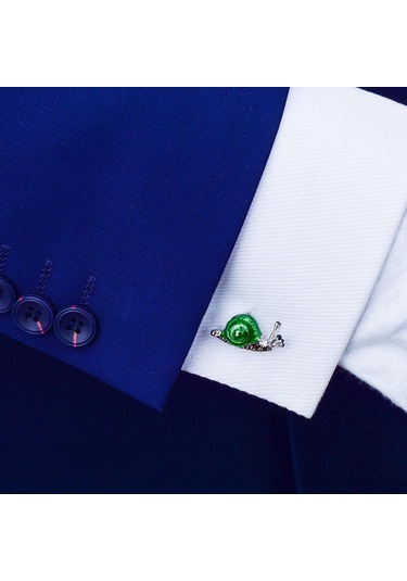 Suntek Narin Yeşil Pirinç Salyangoz Tasarım Kol Düğmeleri 3d Yeşil