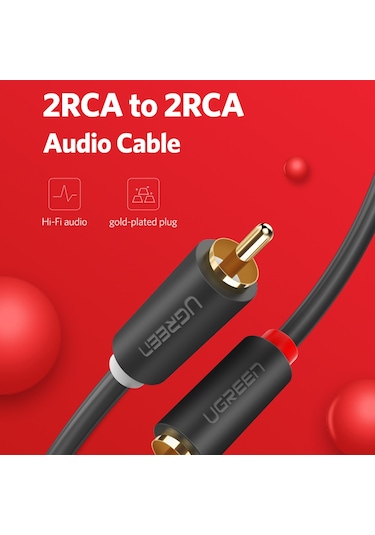 Ugreen RCA 2RCA Stereo Ses Kablosu 1 Metre