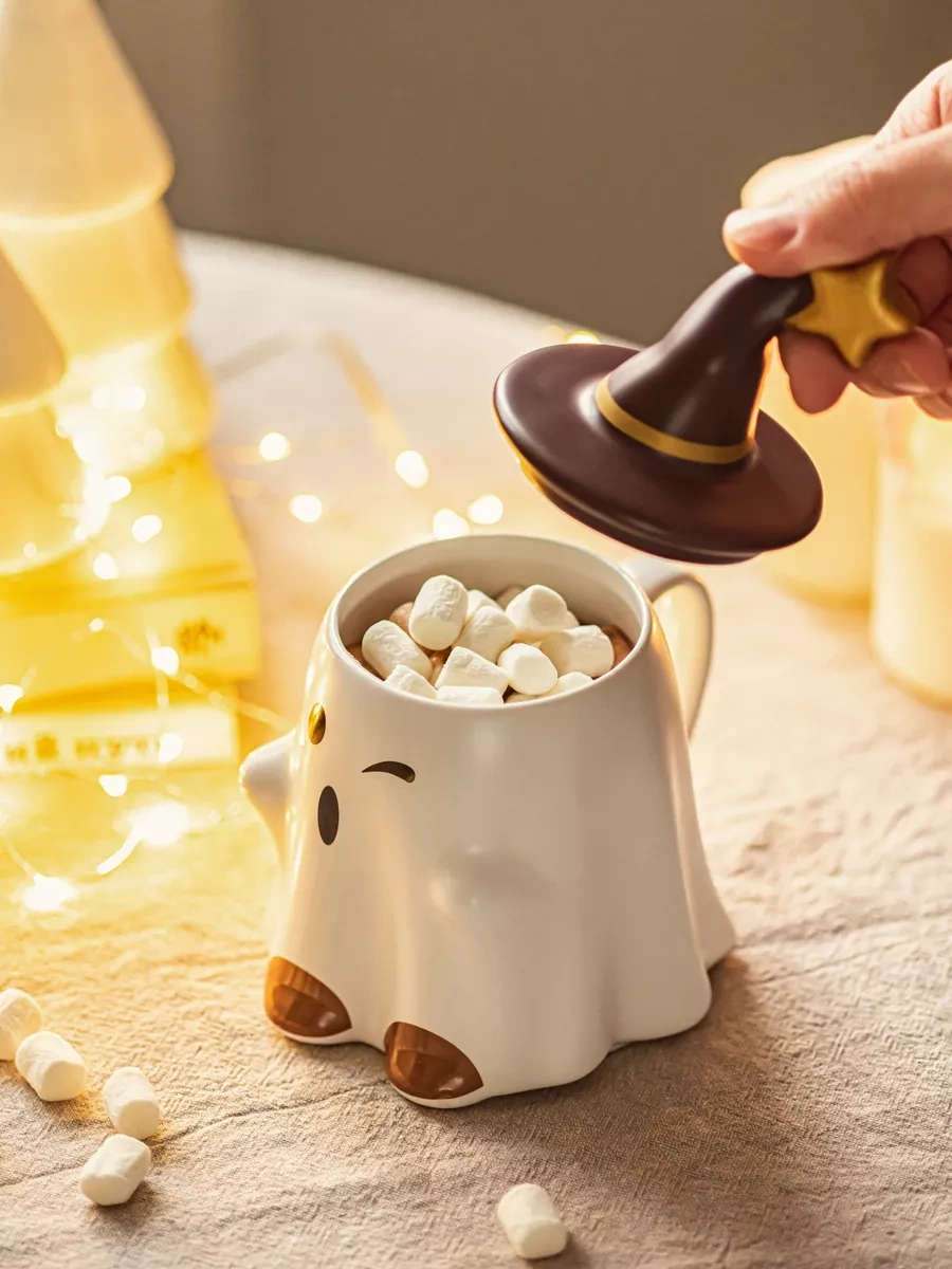 Roomi Çay Ve Kahve İçin Seramik Kâse "hayalet" Figürlü. 191706965 Beyaz