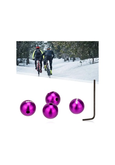 Suntek 4 Adet Bisiklet Fren Kablosu Uç Kapakları Set Top Şapka Mor