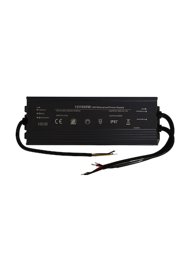 HazarLed 12 Volt 41,7 Amper Ip67 Su Geçirmez Dış Cephe Led Adaptör 500 Watt