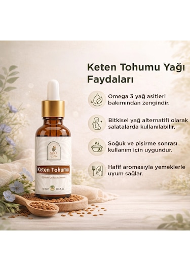 Keten Tohumu Yağı 50 Ml %100 Doğal Omega 3 Kaynağı