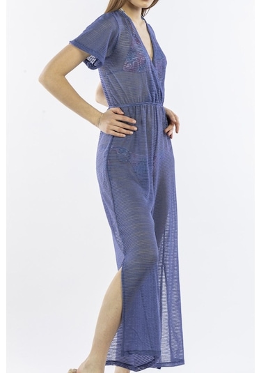 Nicoletta Lacivert Kadın Pareo Tulum Plaj Elbisesi Lacivert