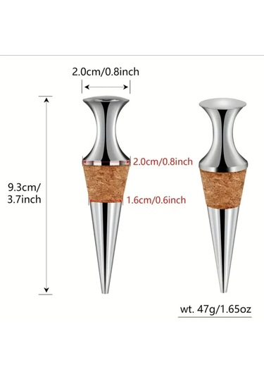 Atay Garage Paslanmaz Çelik Şarap Ve Şampanya Tıpası 1 Adet Açık Gri