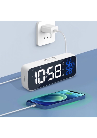 Dijital Çalar Saat Masa Sıcaklık Nemli Elektronik Saat Hafta İçi