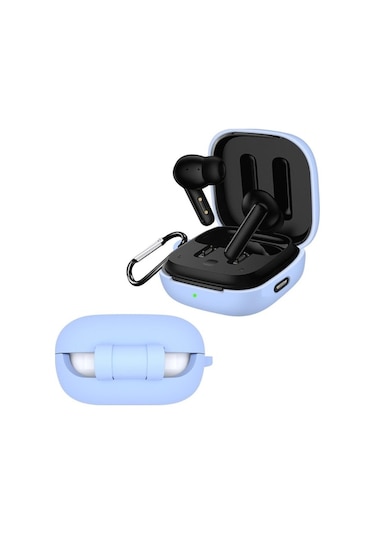 Novahub Silikon Koruyucu Kapak Qcy T13 Anc Airdots Tws Bluetooth Kulaklık Kutusu Toz Geçirmez Koruyucu Kılıf Açık Mavi Açık Mavi