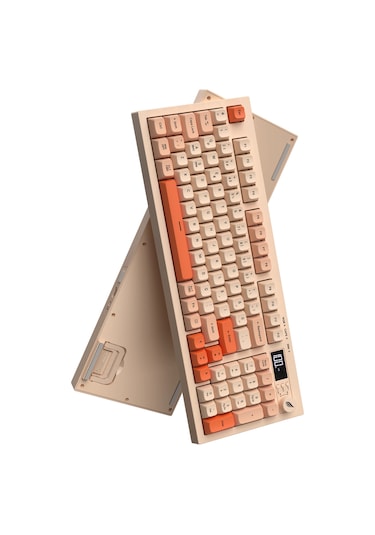 Hawk Gaming Hk230 Membrane Lcd Rgb Kablosuz/bluetooth Pembe Turuncu Full Türkçe Gaming Klavye