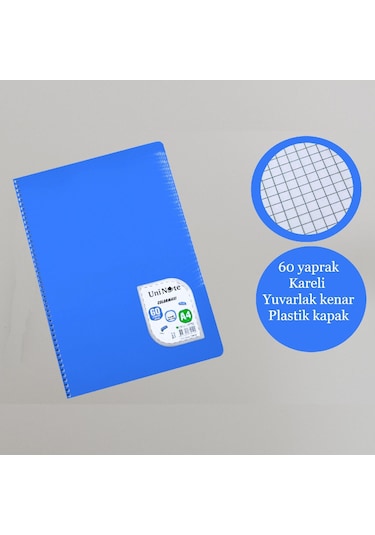 Çınar A4 60 Yaprak Colormaxi Spiralli Defter Plastik Kapak Kareli 1 Adet