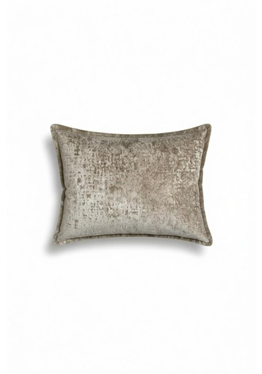 Kırlent İthal Kadife Kumaş 3'lü Set - Yumuşak Dokulu Dekoratif Özel Tasarım Kırlent Kılıfı Bej