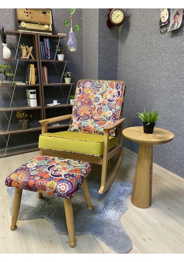 Asedia Asedia Iskandinav Kestane Sarı Retro Sallanan Bahçe Koltuğu Sarı