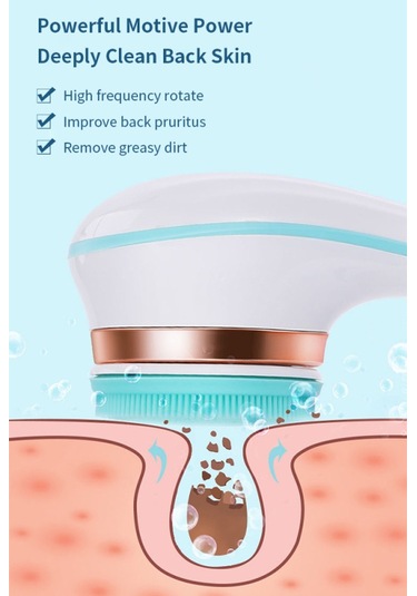 Leezsing 4'ü 1 Arada Çok Amaçlı Banyo Aleti Uzun Saplı Elektrikli Banyo Fırçası Güçle Çalışan Duş Temizleme Fırçası Cihazı-947 Çok Renkli