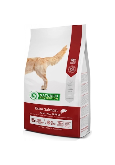 Nature's Protection Düşük Tahıllı %55 Hayvansal Proteinli Somonlu Yetişkin Köpek Maması 12 KG