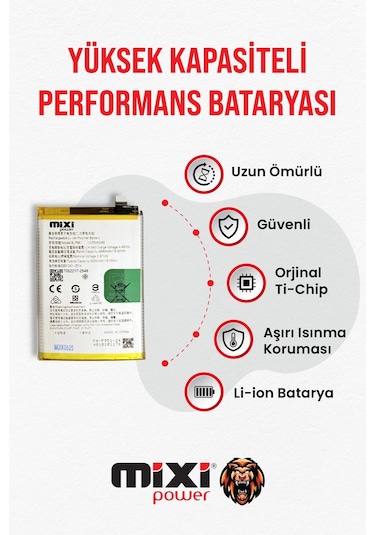 Realme 10 Pro Plus Uyumlu Tam Kapasite Batarya 1 Yıl