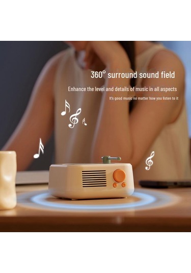 Atomic Vinyl Çok Modlu Bluetooth Hoparlör Usb Şarj Ve Tf Kart Radyo İle