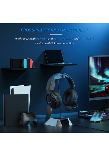 Yaozixa Beyaz Kablolu Oyun Kulaklığı, 50mm Surround Ses, Gürültü Engelleme Mikrofonlu, Bilgisayar/notebook Uyumlu, Uzun Kullanim Konforu