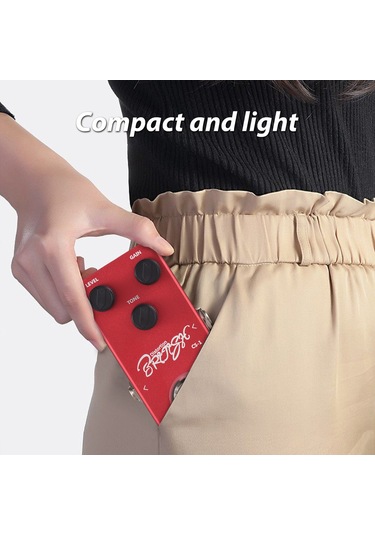 Xindoker Gitar Efekt Pedalı - Geleneksel Distorsiyon, Metal Kasa, 6.35mm Giriş/çıkış, Ton-kazanç-ses Seviyesi Kontrolü, Led Gösterge