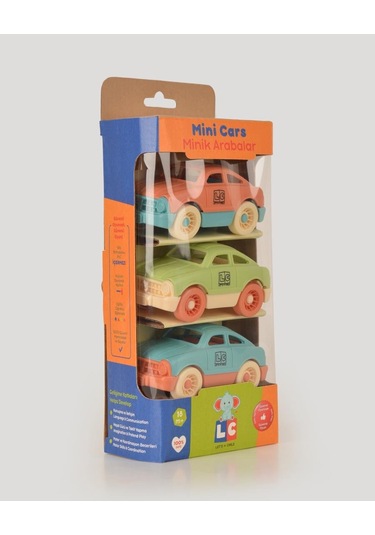 3'lü Minik Arabalar Seti Somon Yeşil Turkuaz
