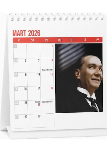 Keskin 600129-99 2026 Mtk-820 Karton Üçgenmasa Takvim Atatürk