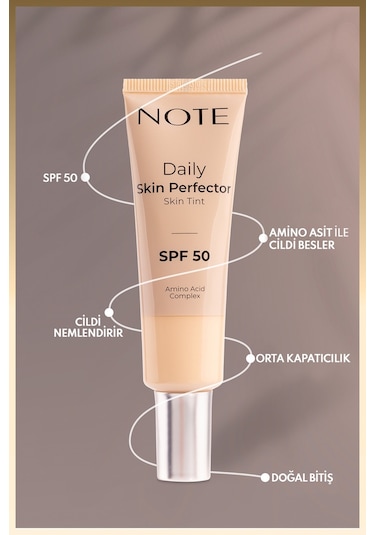 Note Cosmetics Daily Skin Perfector Skin Tint Spf 50 Ton Eşitleyici Doğal Bitişli Renkli Nemlendirici - 140
