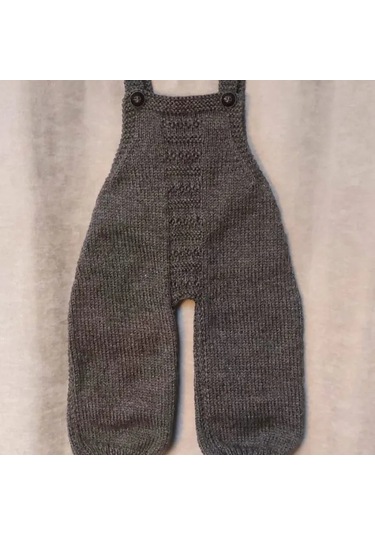 Uretti - Talia 8659 - El Örgüsü Erkek Çocuk Tulum - Hırka - Şapka Takım - 2 Yaş Gri