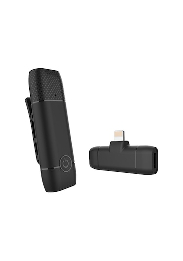 Hfambition Siyah Mini Kravat Klipsi Kablosuz Mikrofon - Akıllı Telefon İçin Gürültü Engelleme - Canlı Yayın, Video Kaydı Mikrofonu İos Uyumlu