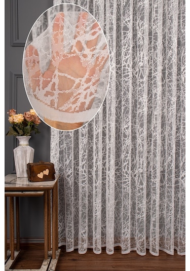 Cam Kırığı Desen Örme Tül Perde 1207