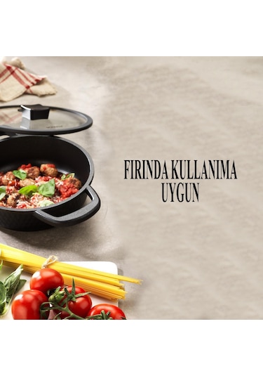 Schafer Hektor Döküm Kısa Tencere 22 Cm Siyah