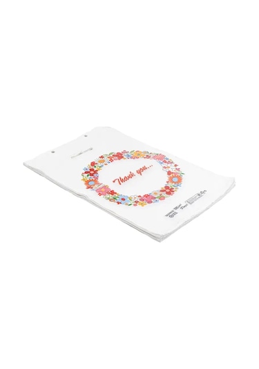 Naksan Baskılı Beyaz Poşet 3 Numara 100 Lü 30x45