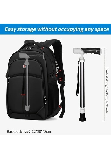 Ronglight Siyah Katlanır Alüminyum Alaşım Yürüyüş Bastonu