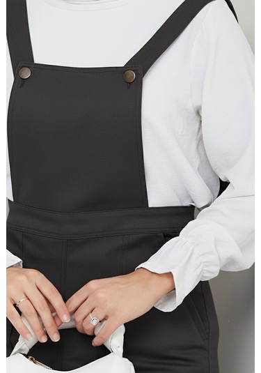 Gülru Cepli Gabardin Tulum 1587 - Antrasit Antrasit