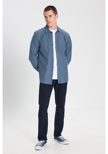 Wrangler Regular Fit Normal Kesim Pamuk İndigo Gömlek W242585315 İndigo