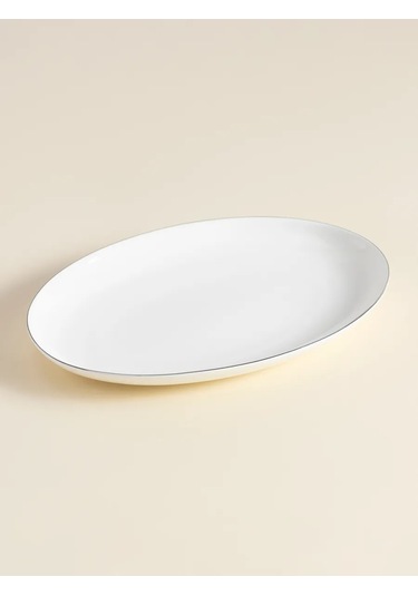 Sl Home "kasakaron" Porselen Servis Tabağı 25,4x18,5 Cm 288372236 Beyaz