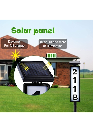 Güneş Enerjili Ev Numarası Işık Ev Adresi Dijital Aydınlatmalı