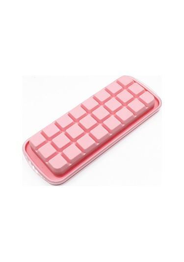 Xiyyadms Pembe 24 Hücre Silikon Buzluk - Ev Ve Bar Kullanıma Uygun Kapaklı Buz Formu, Güvenli Ve Dayanıklı Malzemeyle Çok Renkli