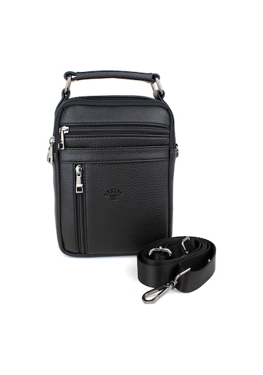 Erkek Omuz Askılı Çok Bölmeli El Ve Omuz Çantası Siyah