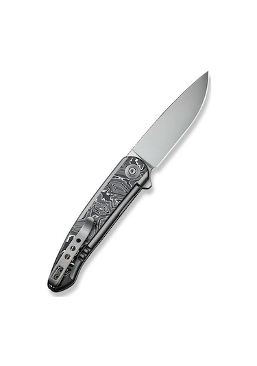 We Knife Smooth Sentinel Cf Titanium Aluminum Foil Kamp Çakı Gri - Siyah