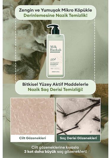 Hassas Saç Derisini Nemle Rahatlatan Cica İçerikli Şampuan Mılk Baobab Cica Refreshing Shampoo