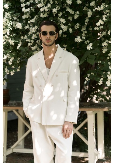 Bohemai Ayyubay Erkek Blazer Ceket - Ekru Ekru
