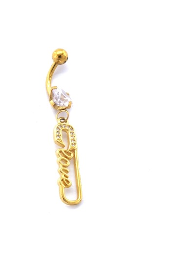 Ferizz Altın Kaplama Zirkon Taşlı Kanca Piercing Prc-126