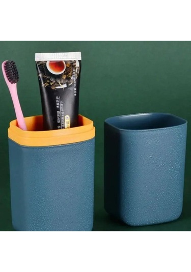 1 Adet Yeşil Renk Seyahat Tipi Diş Macunu Ve Fırçası Saklama Kabı 19.8 X 7,2 Cm Yeşil